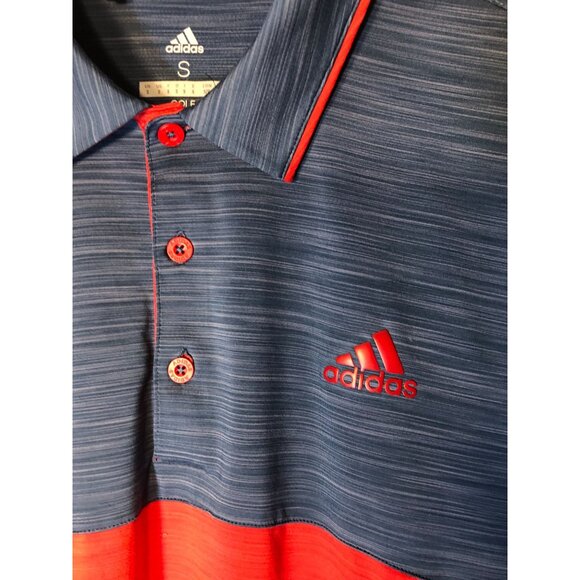 Adidas Mens Golf Polo Shirt USA Themed Size Small Colorblock Design Red/Navy Pol - Picture 4 of 11